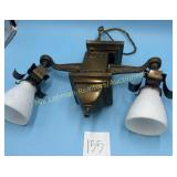 Brass Mission Style electric ceiling fixture