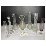 7 glass vases