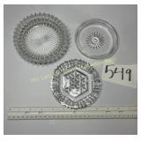 3 Antique glass ashtrays