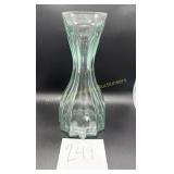 Old Aqua ribbed glass vase