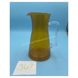 MCM Amber glass/Clear handle pitcher