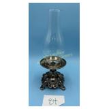 Silver plated candle holder with globe