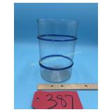 MCM Clear Glass with Blue rings vase