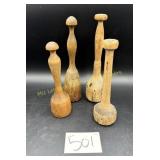 4- Primitive wooden kitchen tools