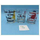 MCM Barware Novelty Humor- 3 glasses