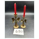 Antique 2 Brass Angel candlesticks