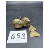 Vintage Brass Doorknob and brass Angel