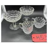 Fostoria Sugar and Creamer, 2 Fostoria Candy