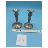 Leonard Genuine Pewter Candlestick holders set o