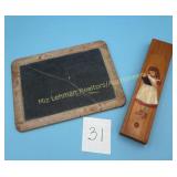 Vintage Pencil Box and Slate Chalkboard