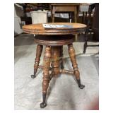 Vintage claw footed Piano Stool