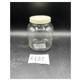 Vintage glass canister 6 1/2' T