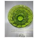 Indiana glass, green pedestal bowl