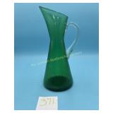 MCM Green Crackle glass pitcher