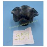 Blue Iridescent Fenton Hat Dish-unmarked
