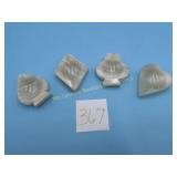 4 white Onyx Alabaster Paper Weight Ashtray