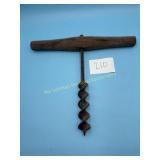 Antique Tea Handle Wood Auger 17' T