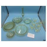 Lot of Yellow Depression Glass