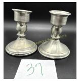 Leonard  Grey pewter Candlesticks