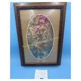 Vintage Floral Landscape Framed Print