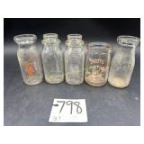 1/2 Pint Size Milk Bottles--Heffner Dairy Lima