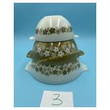 Spring Blossom Green Pyrex Mixing Bowls