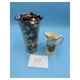 Vintage Creamer-Michigan, Glass Vase of old