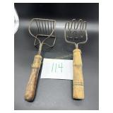 Vintage Wood handled Mashers
