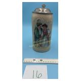 Thewalt Stein Pewter Lid Hand-painted Scene