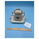 Royal Iron Stone Sugar Jar with Plate