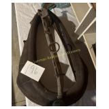 Antique Leather Horse Collar with metal Hames