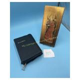 1926 King James Version Bible and wooden angel