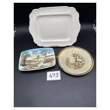 Brass Wall Hanging Plate (Deer), Ironstone