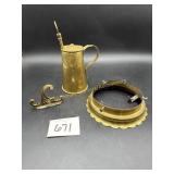 Brass Items (Smudge Pot, Light Fixture, and Coat
