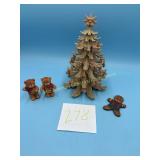 Vintage decorative Christmas tree, wooden