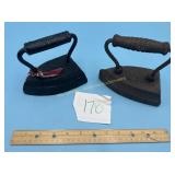 2 Cast Iron Sad Irons Both with Handles