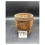 Old Wooden Barrel 10'T with the Bale--Primitive