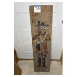 Soldier Painted on Barn Wood--Wall Hanging