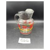 Hazel Atlas glass pitcher 10' T