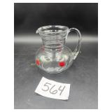 Vintage glass tomato juice pitcher 6 1/4' T