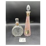 2 Vintage Decanters--One Cut Glass and Other Has
