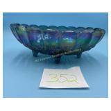 Indiana Glass Carnival 'Blue Harvest' Grape Oval