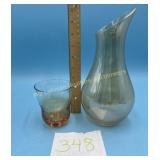 Amber Water Decanter, Small Amber Low Ball glass