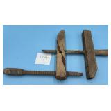Antiqued Wooden Clamps, Hand Screw
