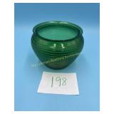 Vintage Green glass Planter
