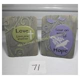 2- Resin Shelf sitters 'Soar on Wings of Hope'