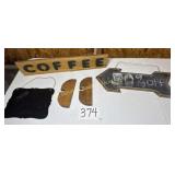 'Coffee' Shelf Sitter, Chalkboard Sign,