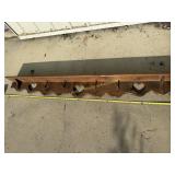 73' long 3 heart cutout wooden shelf with 4