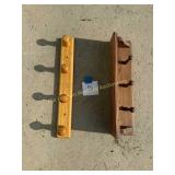 2 small wooden shelves with hanging pegs 18' &