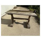 Primitive Wooden Bench 32' Wide 20' Tall, 18' Wide